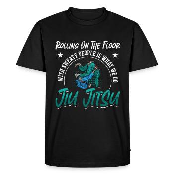 Jiu Jitsu Rolling On The Floor Combattant de combat - T-shirt Premium bio Homme - noir - Devant - Nico (187cm)