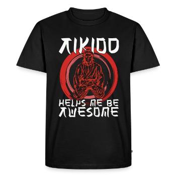 L’Aïkido m’aide à être un samouraï combattant génial - T-shirt Premium bio Homme - noir - Devant - Nico (187cm)