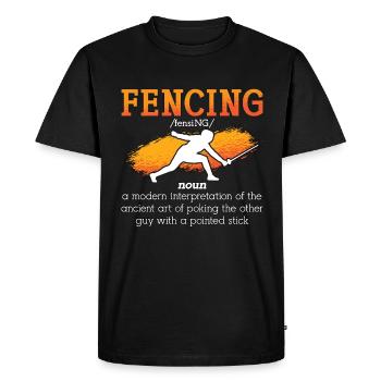 Escrime Interprétation moderne de l’escrimeur de duel à l’épée - T-shirt Premium bio Homme - noir - Devant - Nico (187cm)