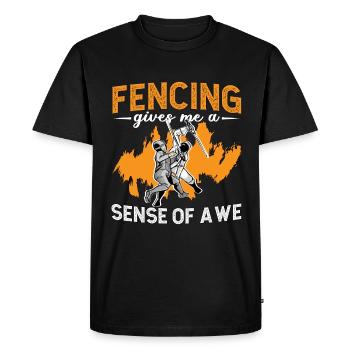 L’escrime me donne un sens de l’escrimeur en duel d’épées longues - T-shirt Premium bio Homme - noir - Devant - Nico (187cm)