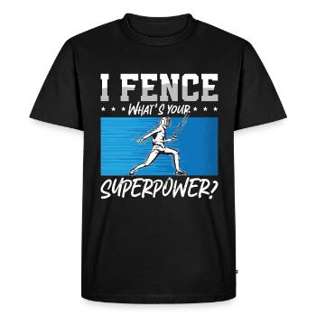 Clôture I Clôture Qu’est-ce que votre escrimeur d’épées longues - T-shirt Premium bio Homme - noir - Devant - Nico (187cm)