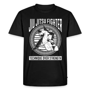 Technique de combat de Jiu Jitsu sur combattant de combat - T-shirt Premium bio Homme - noir - Devant - Nico (187cm)