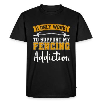 Escrime Je ne travaille qu’à la dépendance aux épées longues Escrimeur - T-shirt Premium bio Homme - noir - Devant - Nico (187cm)