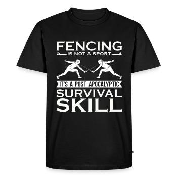 L’escrime n’est pas un sport, c’est un escrimeur en duel d’épées longues - T-shirt Premium bio Homme - noir - Devant - Nico (187cm)