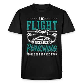 Tir à l’arc I Do Flight Crossbow Target Hunting Archer - T-shirt Premium bio Homme - noir - Devant - Nico (187cm)
