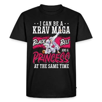 Krav Maga Je peux être un combattant de princesse de combat rapproché - T-shirt Premium bio Homme - noir - Devant - Nico (187cm)