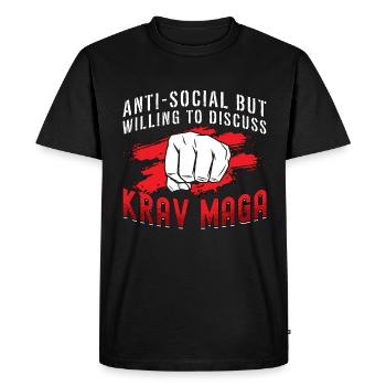 Krav Maga Anti-Social Mais Arts Martiaux MMA Fighter - T-shirt Premium bio Homme - noir - Devant - Nico (187cm)
