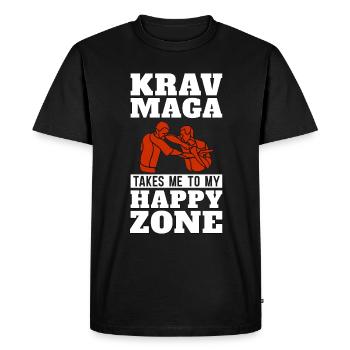 Krav Maga m’emmène dans un chasseur de défense de combat rapproché - T-shirt Premium bio Homme - noir - Devant - Nico (187cm)