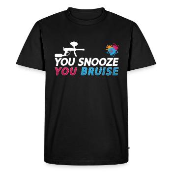 Paintball You Snooze You Splatter Paintball Player - T-shirt Premium bio Homme - noir - Devant - Nico (187cm)