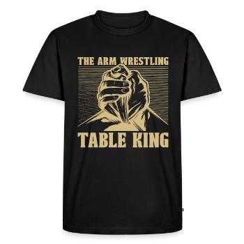 Arm Wrestling The Table King Muscle Sport Wrestler - Men's Premium Organic T-Shirt - black - Front - Nico (187cm)