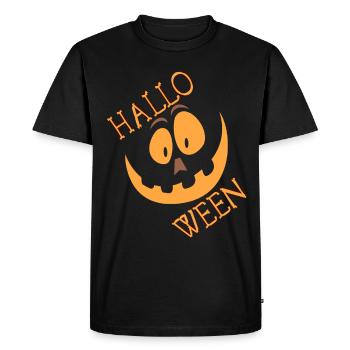 Hallwoeen visage de citrouille effrayant - T-shirt Premium bio Homme - noir - Devant - Nico (187cm)
