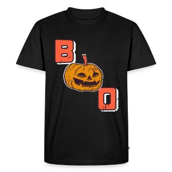 Citrouille d’Halloween - Boo - T-shirt Premium bio Homme - noir - Devant - Nico (187cm)