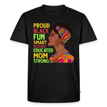 Fière femme africaine noire intelligente - T-shirt Premium bio Homme - noir - Devant - Nico (187cm)