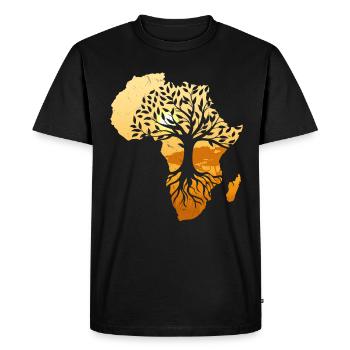 Racines africaines Fierté noire Afrique - T-shirt Premium bio Homme - noir - Devant - Nico (187cm)