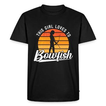 Bowfishing This Girl Loves Retro Fishing Bowfisher - Men's Premium Organic T-Shirt - black - Front - Nico (187cm)