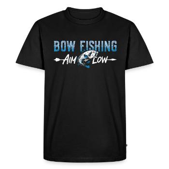 Bow Fishing Aim Low Bow Fisherman Sports Bowfisher - Men's Premium Organic T-Shirt - black - Front - Nico (187cm)