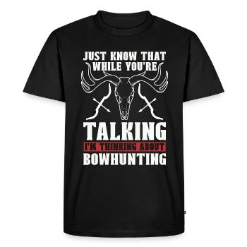 Chasse à l’arc Sachez juste que le tir sportif Bowhunter - T-shirt Premium bio Homme - noir - Devant - Nico (187cm)