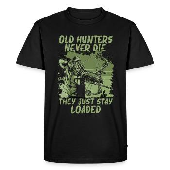 Bowhunting Old Hunters Never Shooting Bowhunter - Men's Premium Organic T-Shirt - black - Front - Nico (187cm)