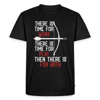 Chasse à l’arc Il y a du temps pour Bow Target Bowhunter - T-shirt Premium bio Homme - noir - Devant - Nico (187cm)