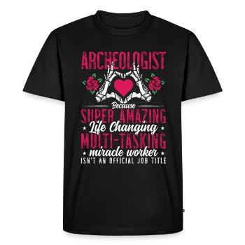 Archéologie Archéologue Bec Archéologue fossile - T-shirt Premium bio Homme - noir - Devant - Nico (187cm)
