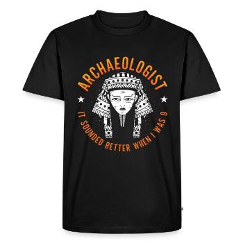 Archéologie Archéologue Il creuse Archéologue - T-shirt Premium bio Homme - noir - Devant - Nico (187cm)