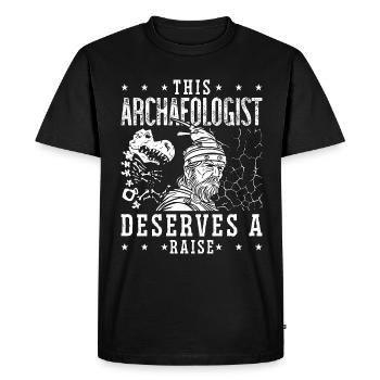 Archéologie Cet archéologue creuse Archéologue - T-shirt Premium bio Homme - noir - Devant - Nico (187cm)