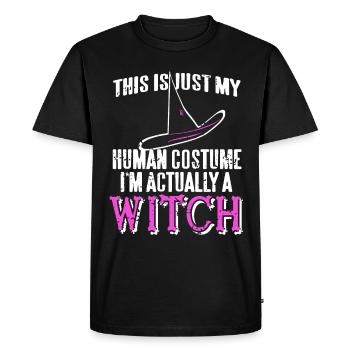 Hexe - C’est mon costume humain Je suis en fait un - T-shirt Premium bio Homme - noir - Devant - Nico (187cm)