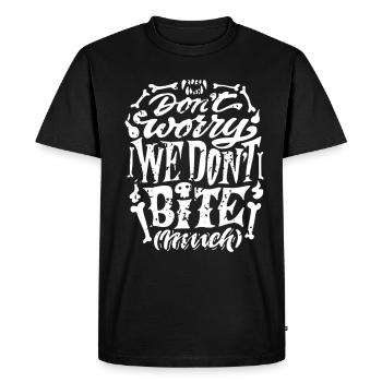 Vampier - Don't worry we don't bite - Men's Premium Organic T-Shirt - black - Front - Nico (187cm)