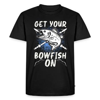 Bowfishing Get Your Bowfish On Fisherman Bowfisher - Men's Premium Organic T-Shirt - black - Front - Nico (187cm)