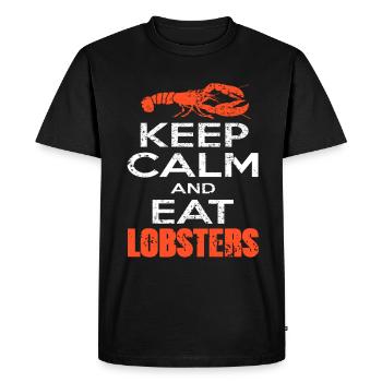 Restez calme et mangez des homards - T-shirt Premium bio Homme - noir - Devant - Nico (187cm)