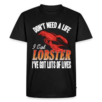 Je n’ai pas besoin d’une vie que je mange du homard - T-shirt Premium bio Homme - noir - Devant - Nico (187cm)