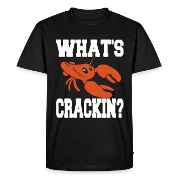homard - Qu’est-ce que le crackin - T-shirt Premium bio Homme - noir - Devant - Nico (187cm)