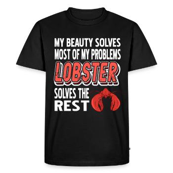 La plupart de mes problèmes homard - T-shirt Premium bio Homme - noir - Devant - Nico (187cm)
