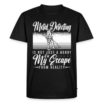 Metal Detecting Is Not Just Detecting Detectorist - Men's Premium Organic T-Shirt - black - Front - Nico (187cm)