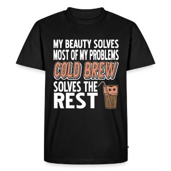 L’infusion froide résout le reste - T-shirt Premium bio Homme - noir - Devant - Nico (187cm)
