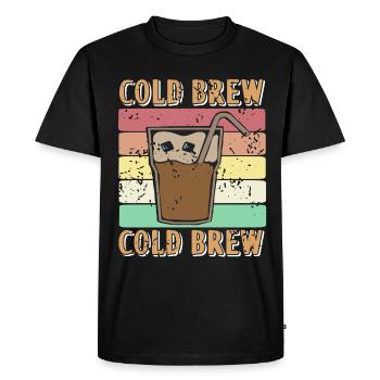 Iced Coffee - Cold Brew - Men's Premium Organic T-Shirt - black - Front - Nico (187cm)