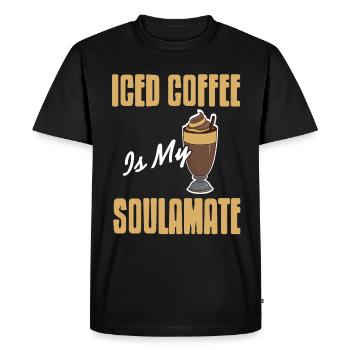 Iced coffee is my soulamate - Men's Premium Organic T-Shirt - black - Front - Nico (187cm)
