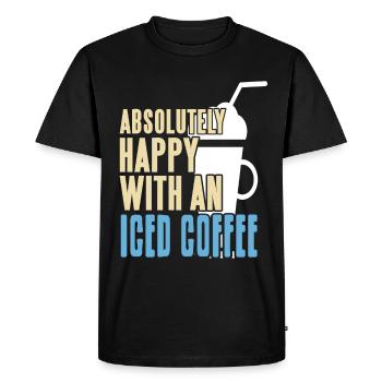 Absolutely happy with an iced coffee - Men's Premium Organic T-Shirt - black - Front - Nico (187cm)