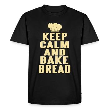 Restez calme et faites cuire du pain - T-shirt Premium bio Homme - noir - Devant - Nico (187cm)