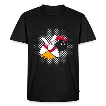 Boule de bowling avec épingle - T-shirt Premium bio Homme - noir - Devant - Nico (187cm)