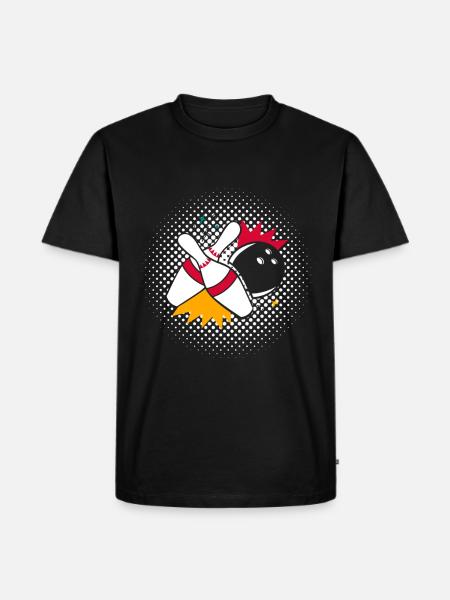 Bowlingkugel mit Pin - Männer Premium Bio T-Shirt - Schwarz