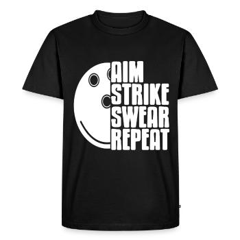 Aim strinke swear repeat - Men's Premium Organic T-Shirt - black - Front - Nico (187cm)