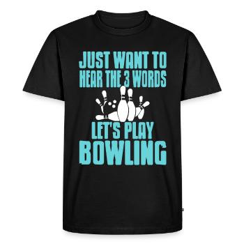 Permet de jouer au bowling - T-shirt Premium bio Homme - noir - Devant - Nico (187cm)