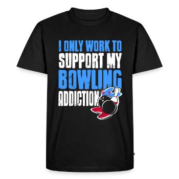 Je ne travaille que pour soutenir ma dépendance au bowling - T-shirt Premium bio Homme - noir - Devant - Nico (187cm)
