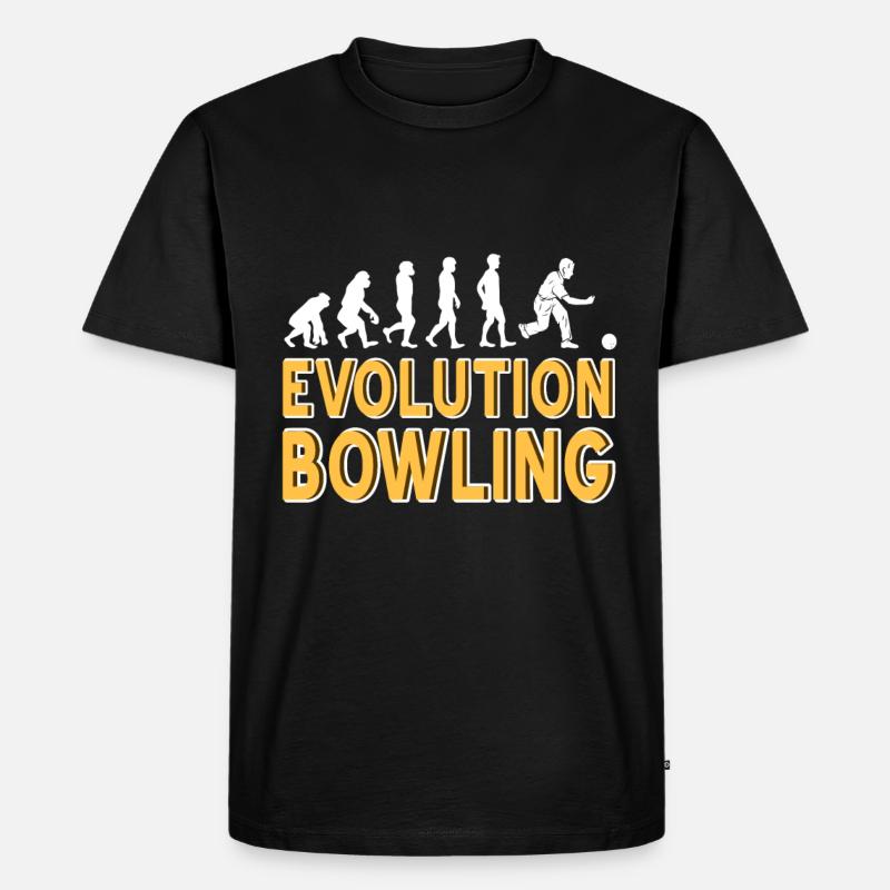 Evolution bowling - Männer Premium Bio T-Shirt - Schwarz