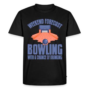 Weekend forecast bowling with a change of drinking - Men's Premium Organic T-Shirt - black - Front - Nico (187cm)