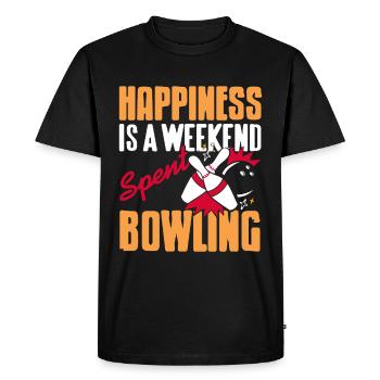 Happiness is a weekend spent bowling - Men's Premium Organic T-Shirt - black - Front - Nico (187cm)
