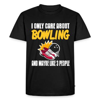 Je ne me soucie que du bowling et peut-être comme 3 personnes - T-shirt Premium bio Homme - noir - Devant - Nico (187cm)