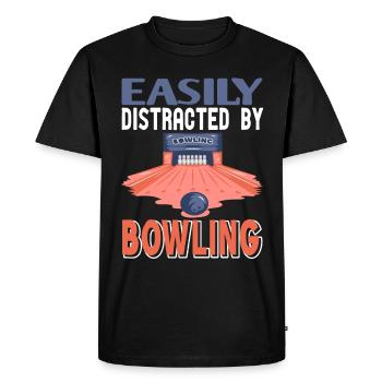 Easily Distractes by bowling - Men's Premium Organic T-Shirt - black - Front - Nico (187cm)