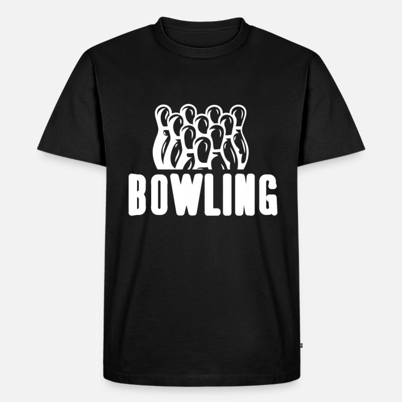 Bowling - Männer Premium Bio T-Shirt - Schwarz